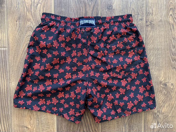 Мужские шорты-плавки Vilebrequin (чёрно-красный)