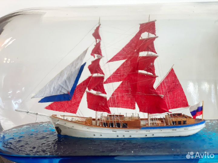 Корабль в бутылке бриг «Россия»