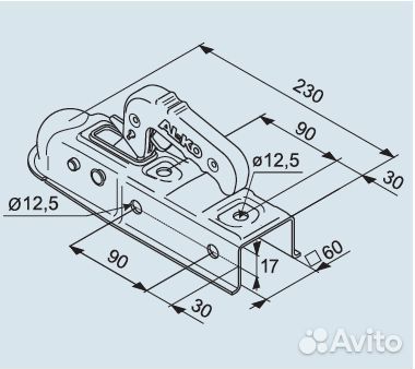 Замковое устройство прицепа # 60 750/75 кг ак 7 V