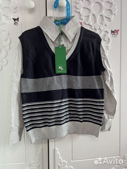 Рубашка с жилеткой имитация 116-128