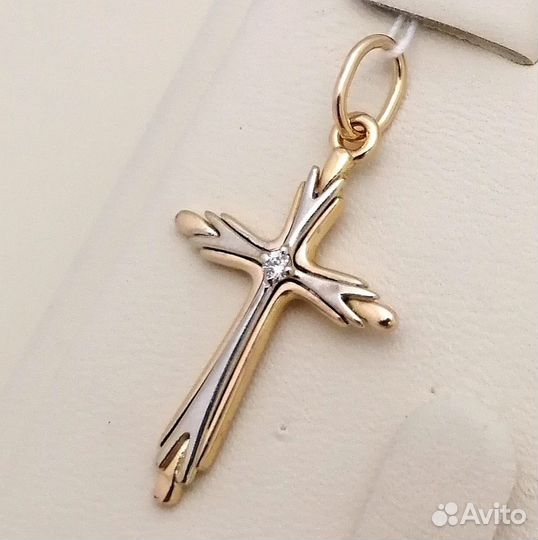 Крест / 2,00г / Золото585 / бриллианты