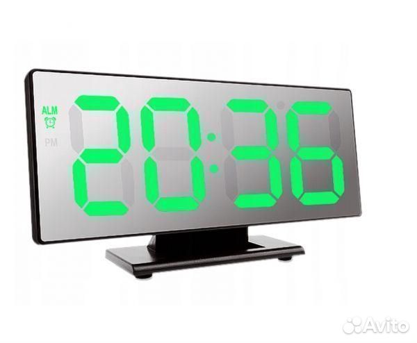 Настольные часы электронные с зеркальным экраном