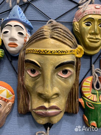 Маски африканские гипсовые,ручная работа