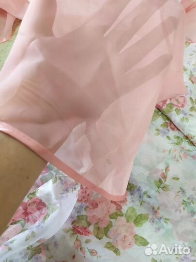 Нежная расцветка тюль с ламбрекеном