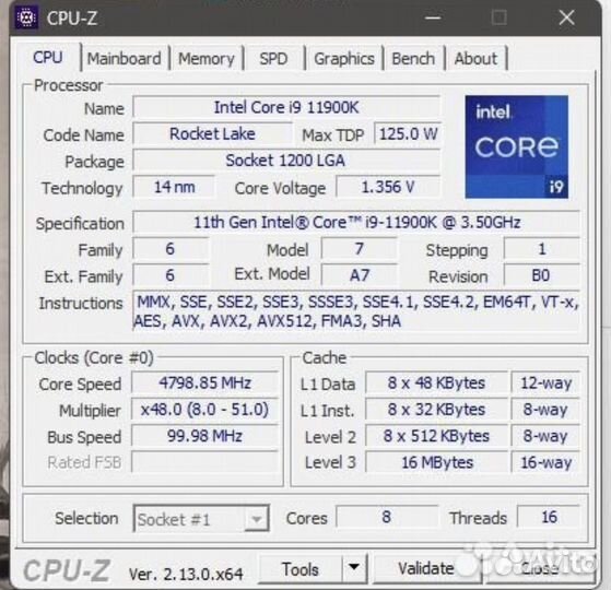 Процессор i9 11900K