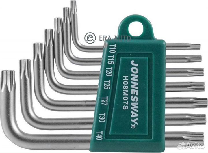 Jonnesway H08M07S Комплект угловых ключей torx Т10-Т40, 7 предметов S2 материал
