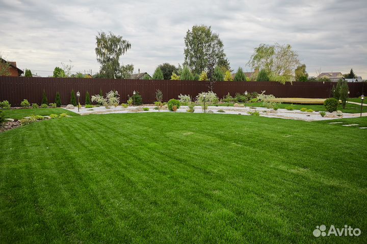 Рулонный газон, укладка рулонного газона