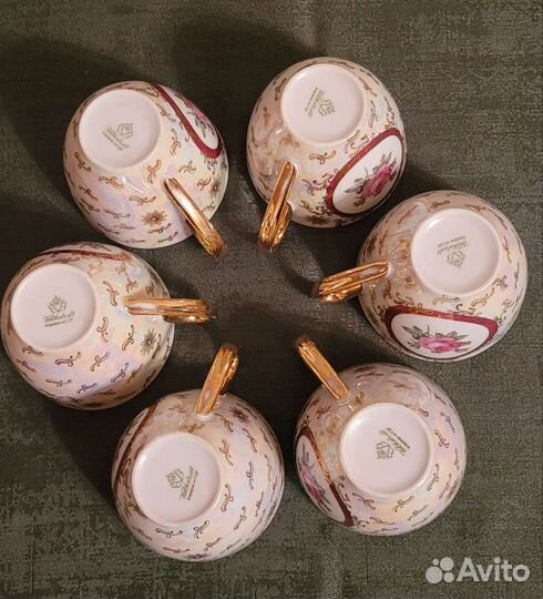 Сервиз volkstedt гдр, роза в медальоне,попредметно