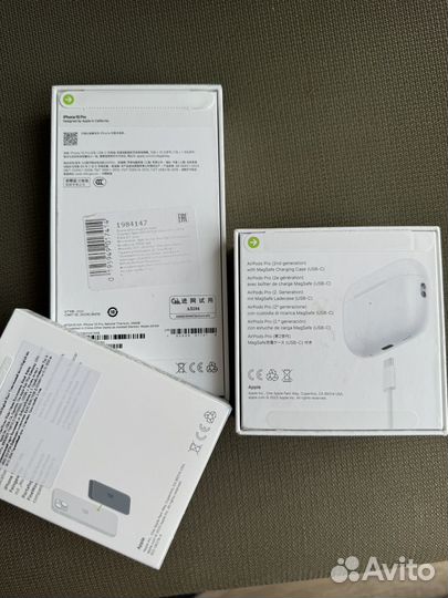 Пустые коробки iPhone 15 pro 256, air pods pro 2