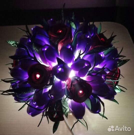 Светильник Букет розы с тюльпанами