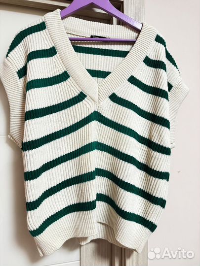 Свитер и жилет вязанные L