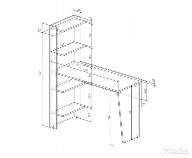 Стол письменный сп-001 