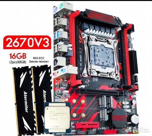 Материнская плата с процессором и памятью