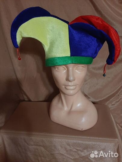 Колпак скомороха Многорожка с бубенчиками