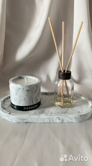 Ароматическая свеча в гипсовом подсвечнике