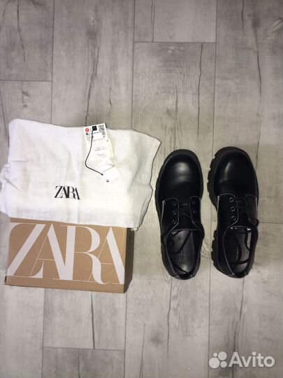 Туфли ботинки топсайдеры zara