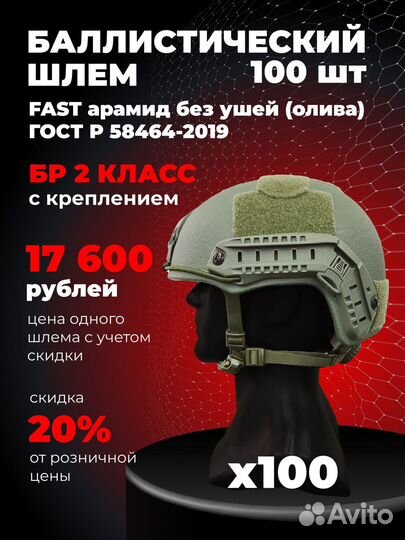 Баллистический шлем без ушей (Fast) опт