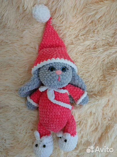 Игрушка Зайка в пижамке ручной работы