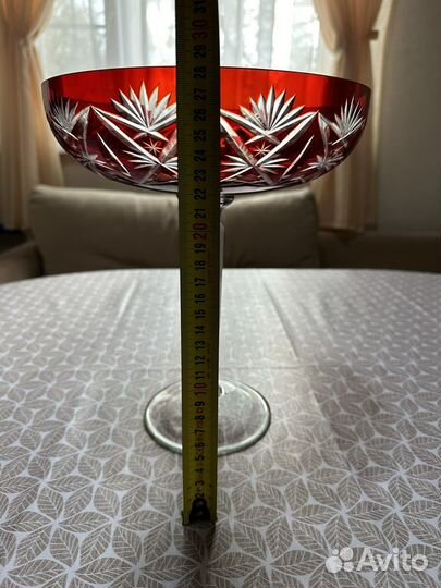 Ваза фруктовница времен СССР цветное стекло