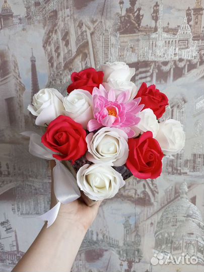 Букет из мыльных роз