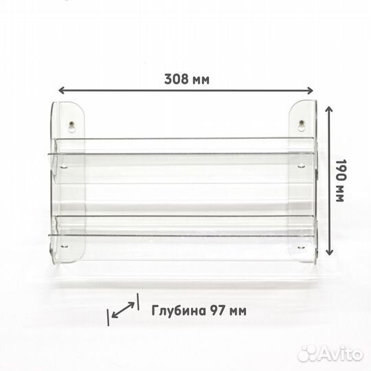 Полка для гель лаков на стену наклонная 308х190х97