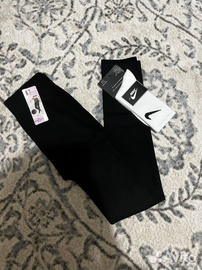 Новые лосины в рубчик + носки