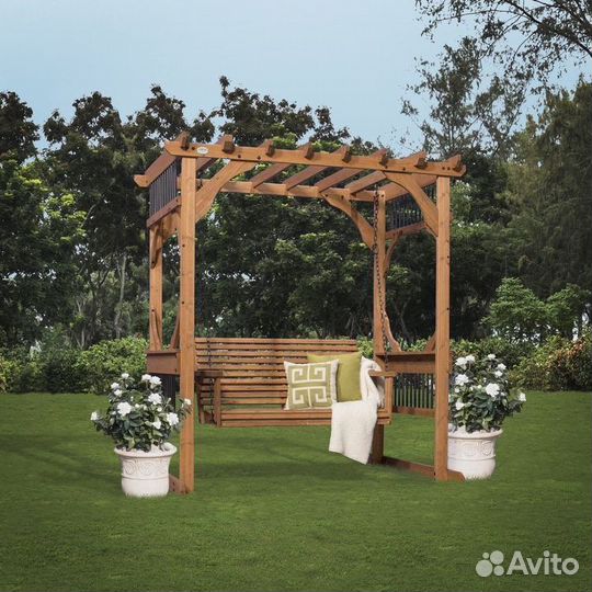 Садовые качели из дерева