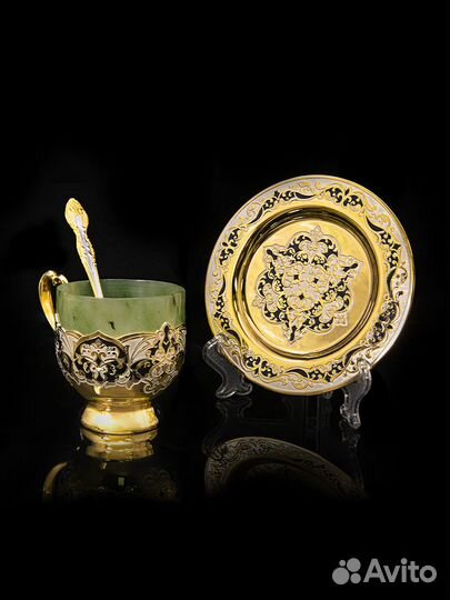 Чайная пара кофейный чайный набор нефрит