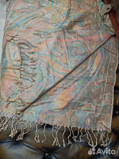Палантин теплый etro кашемир /шелк италия