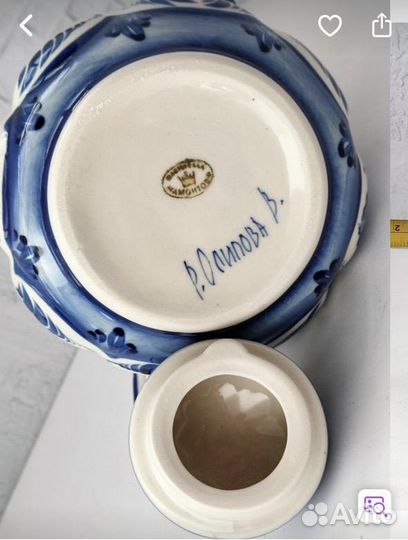 Чайник заварочный новый Гжель ручная работа