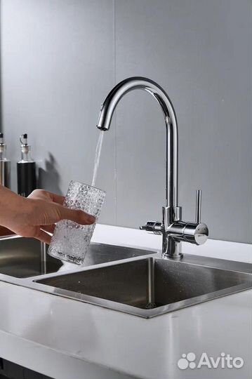 Кухонный смеситель фильтр хром Shevanik S128