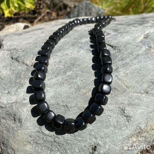 Шунгит бусины куб 6, 8, 10, 12мм