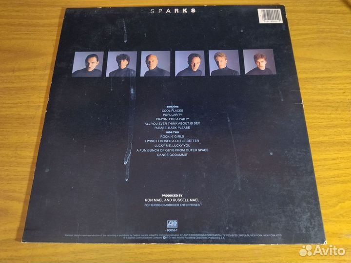 Sparks In Outer Space 1983 Insert Atlantic Rec.USA