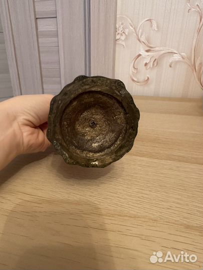 Старинный бронзовый подсвечник Амур Купидон