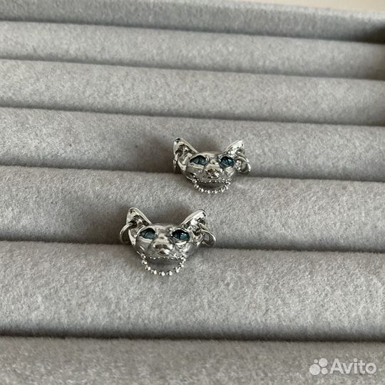 Серьги кошка с пирсингом