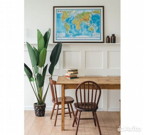 Карта Мира физическая, 101 х 66 см, 1:35 млн