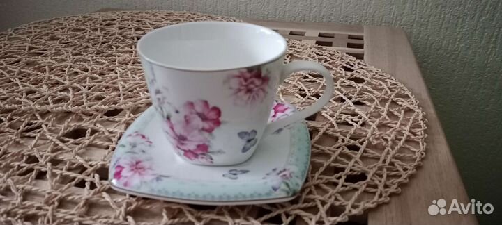 Чайная пара тончайший фарфор