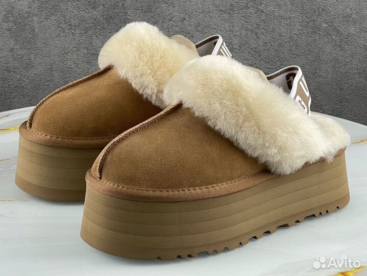 Угги женские Ugg Funkette Suede Platform Chestnut