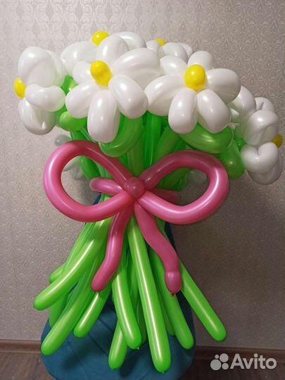 Цветы из шаров, ромашки, корзинки, тюльпаны