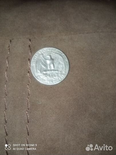 Монета Quarter dollar liberty 1967