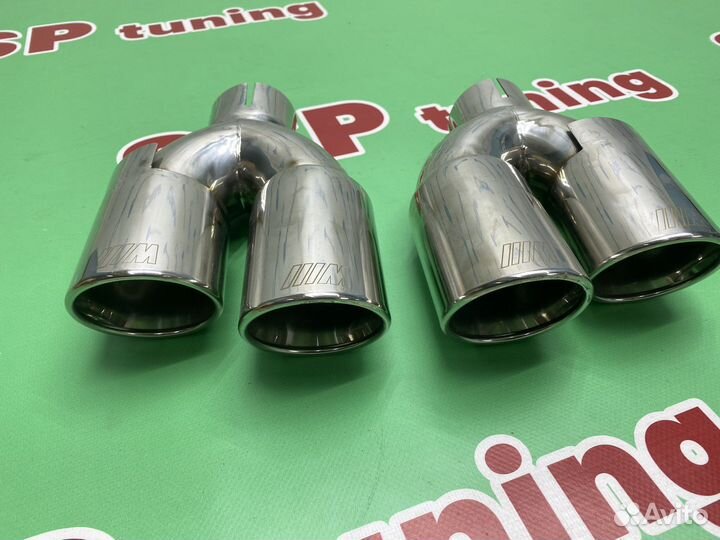 Насадки на глушитель для BMW M двойные хром