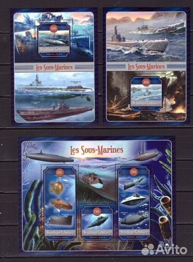 Габон, 2023. Подводные лодки (мл+2 блока)