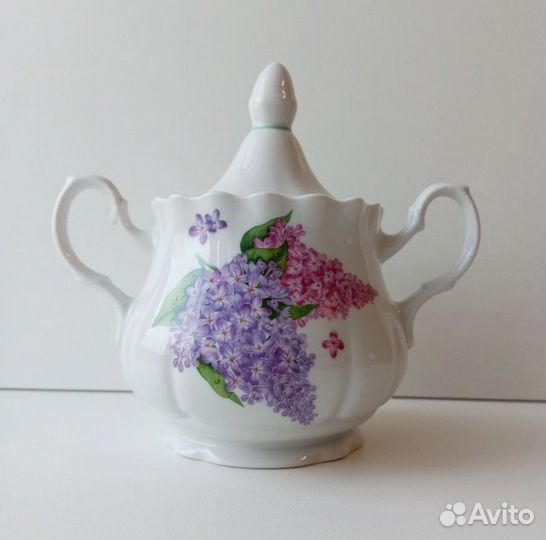 Сахарница Чайник Сирень фарфор