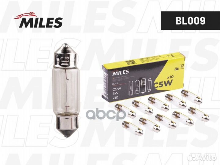 Лампа C5W 12V 5W SV8 5-8 T11x35 bl009 Miles