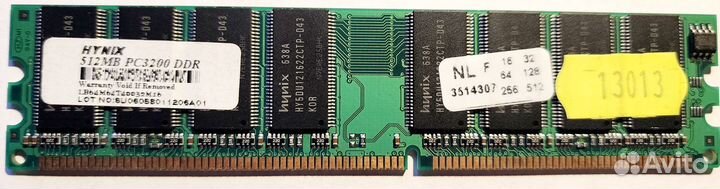 Оперативная память DDR dimm 512Mb 400 мгц Hynix