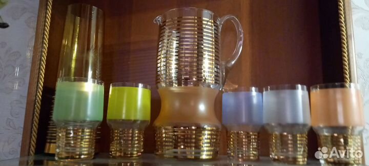 Кувшин со стаканами богемия