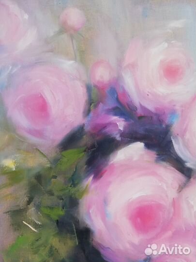 Картина маслом Розы 40*50 см подрамник