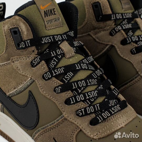 Кроссовки Nike Air Force 1 Mid Olive / Brown with