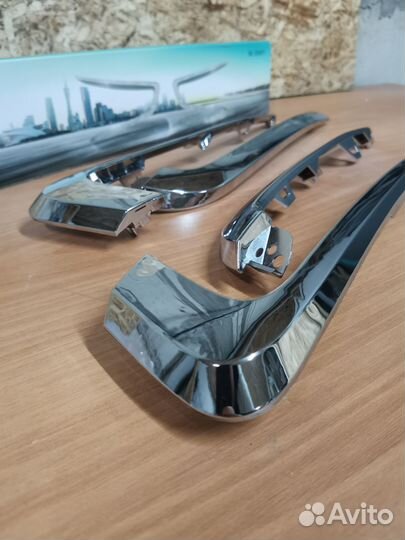 Молдинги переднего бампера Лада Гранта FL, Хром