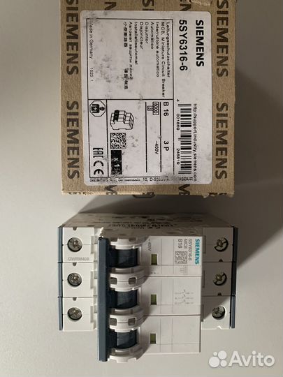 Автоматический выключатель Siemens 5SY6316-6